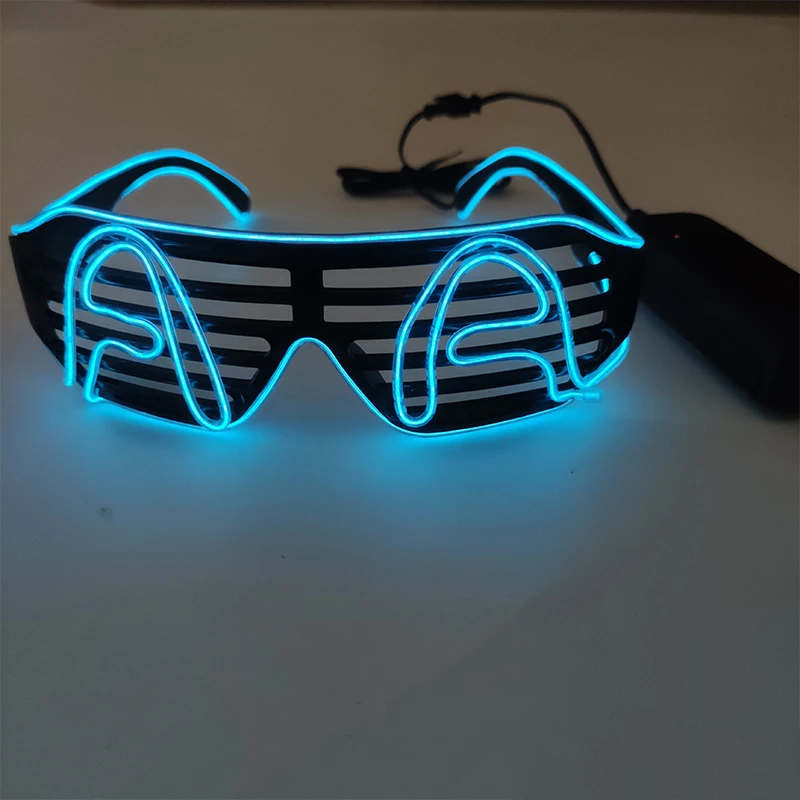 EL Draad Fluorescerende LED Sluiter Bril Persoonlijkheid Light up Brief Bril Mannen Vrouwen Nachtclub Knipperende Bril Brillen Rekwisieten