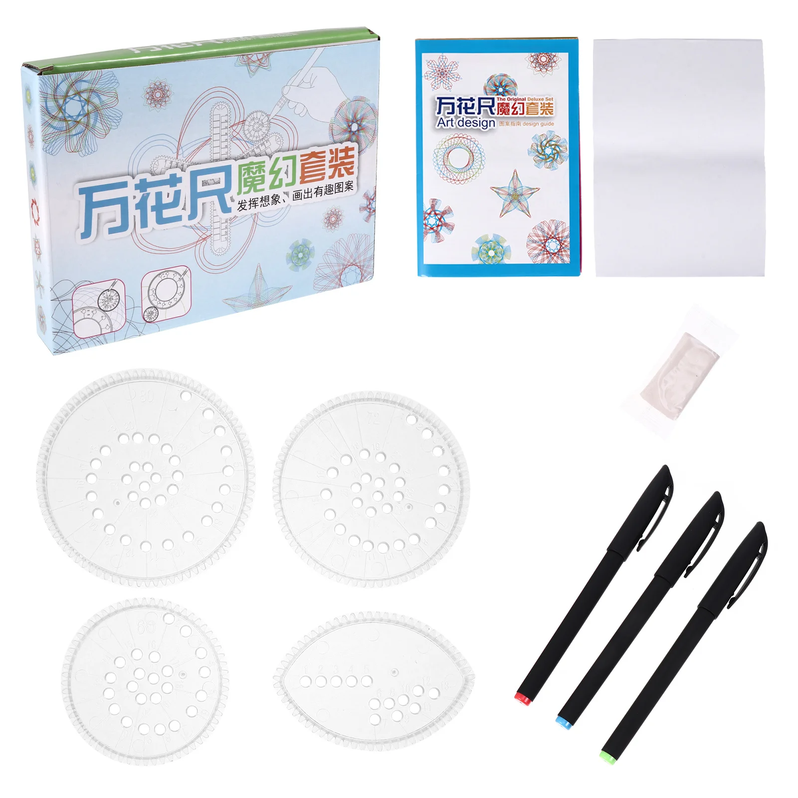 28pcs Curve Ruler Drawing Set Art Template For Spiral Designs Interlocking Gears Painting Kit Educational Drawing Multi-Function