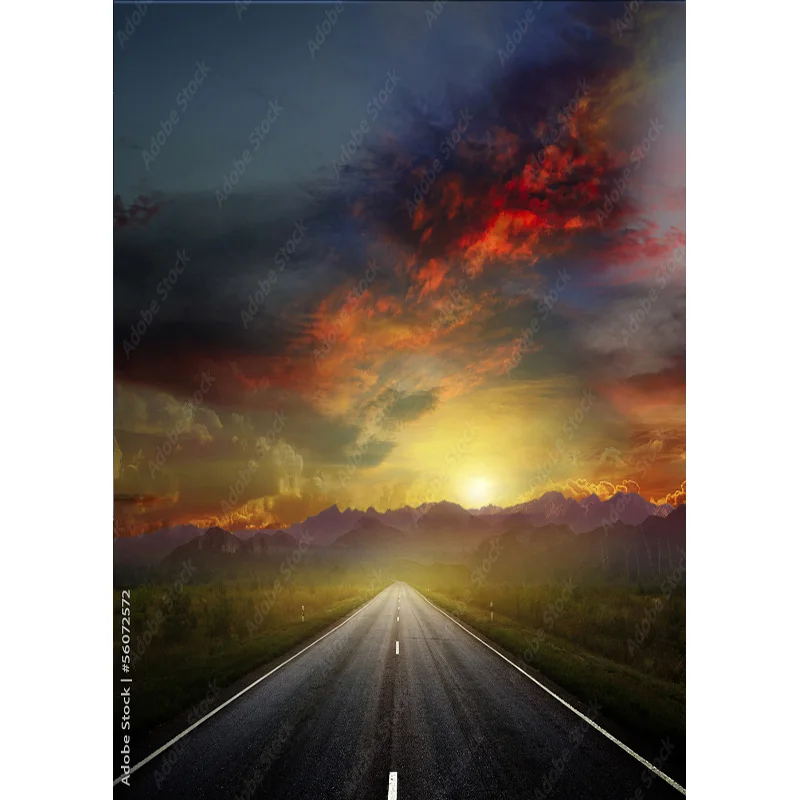 Highway Nature Scenery Photography Backdrops Travel Landscape Photo Backgrounds Studio Props  211228 GLL-08