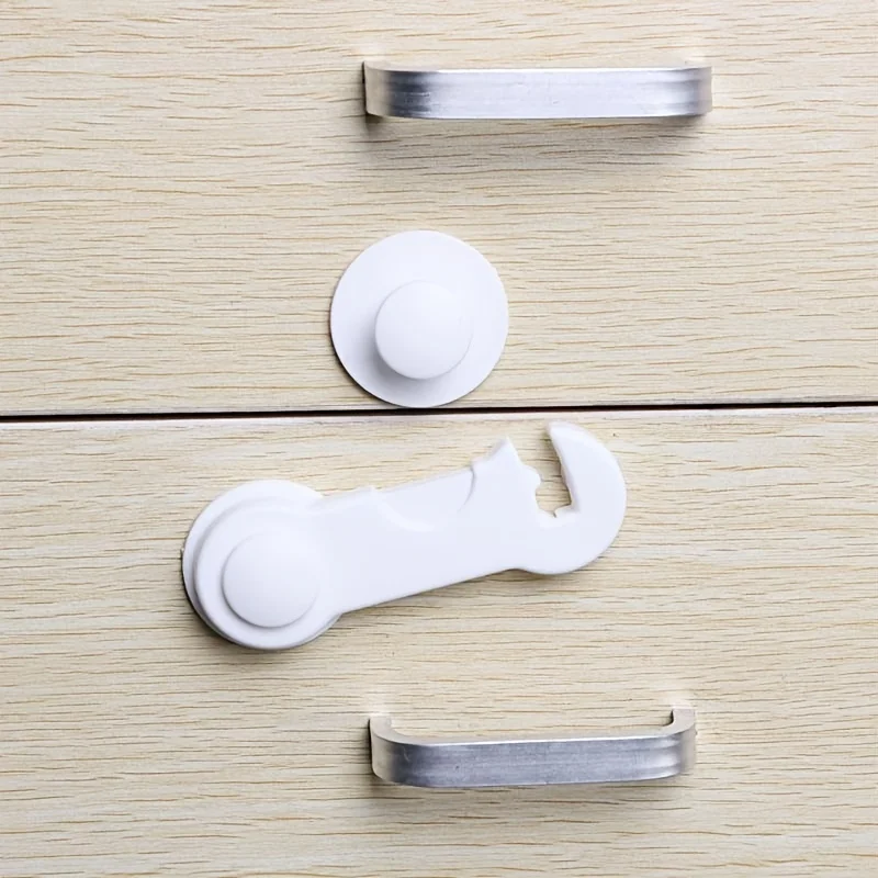 10pcs Baby Safe Straps Baby Safety Lock Drawer Child Safety Cabinet Locks Adhesive Cabinet Drawer Door Latches image 5