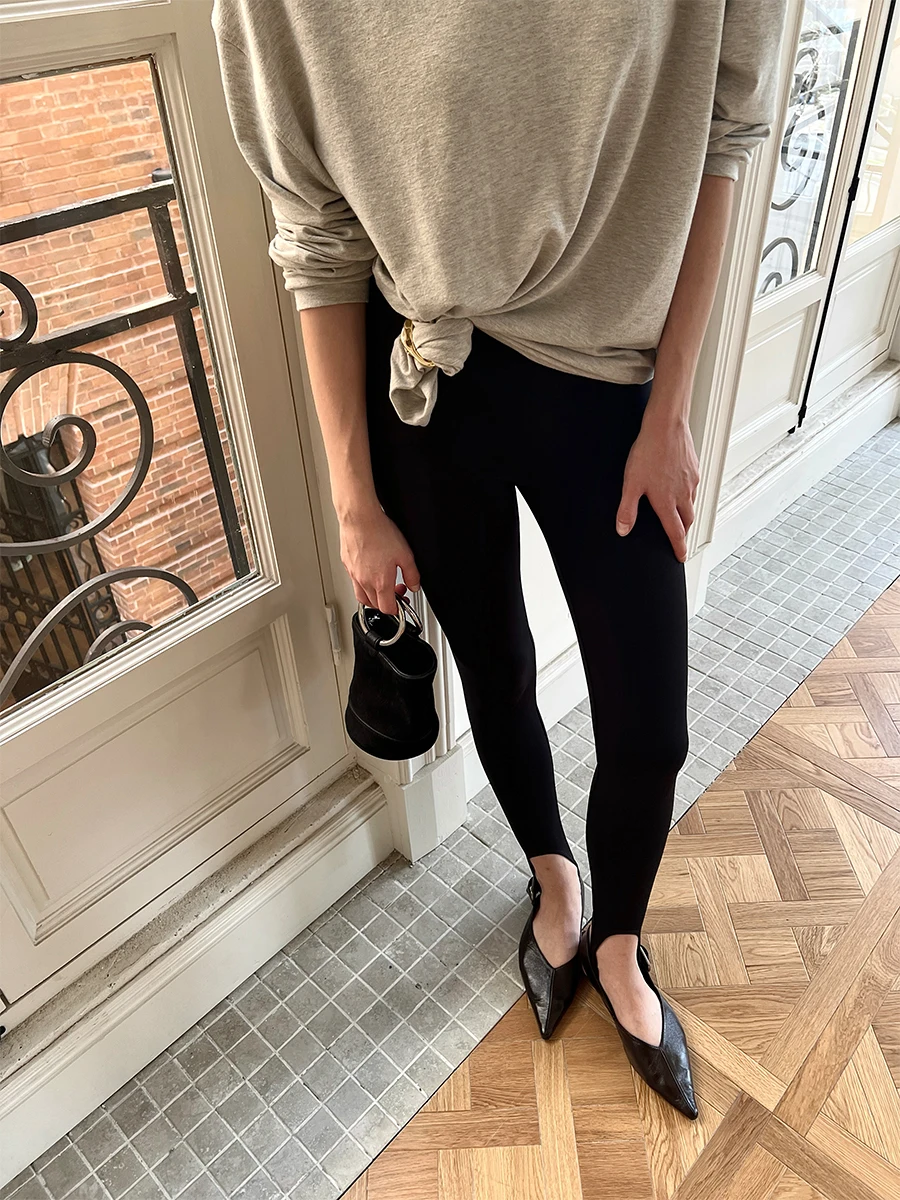 

Модные женские леггинсы с высокой талией, эластичные утягивающие брюки на весну и осень, длинные повседневные брюки из полиэстера и спандекса