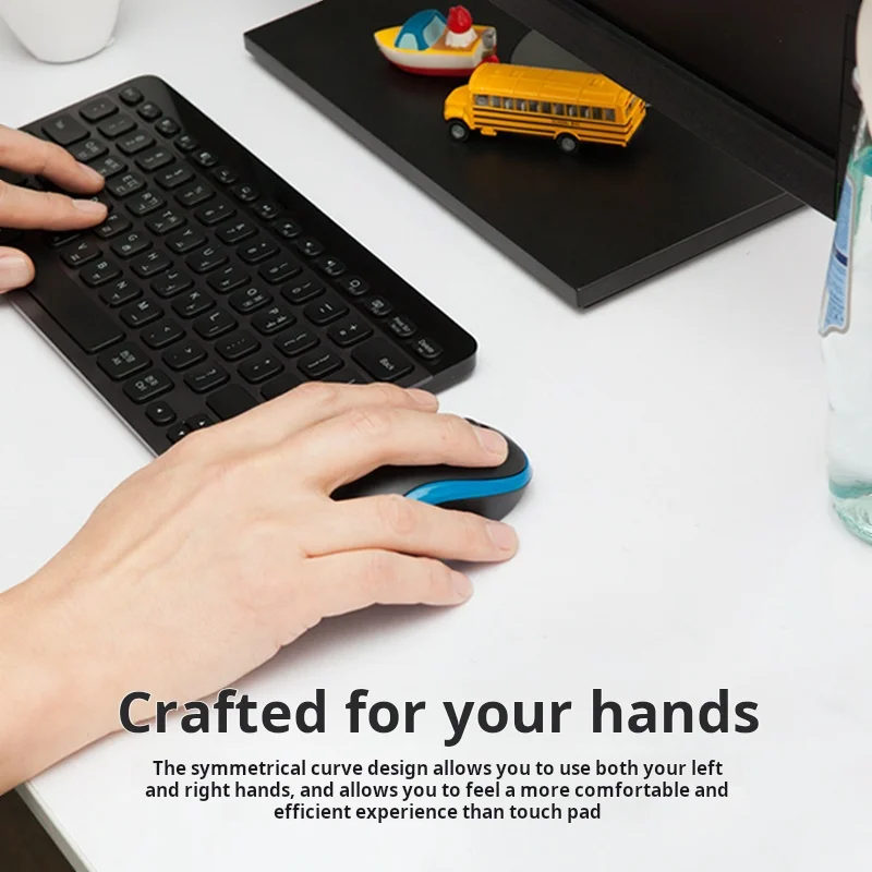 Logitech M186 Wireless Mouse Office Mouse Symmetrical Mouse Black Gray Edge With Wireless 2.4G Receiver