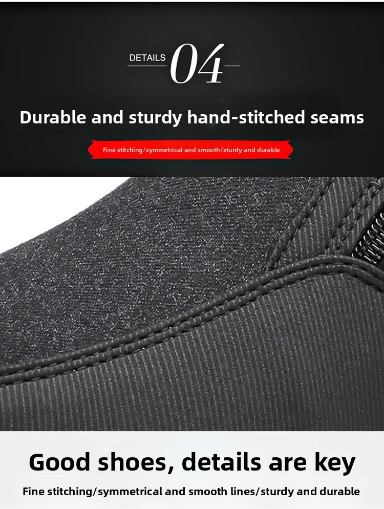 Herren Winter Fleece-gefütterte Warme Slip-On Stiefel mit Seitenreißverschluss Rutschfeste Dicke Sohle Thermo-Baumwollschuhe für Ältere – Detail 9