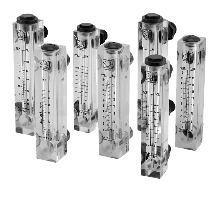 LZT-15 LZM-15Z Panel Install Acrylic Plastic  Float Flowmeter For Water Liquid With 316 Stainless Steel Adapter Connection
