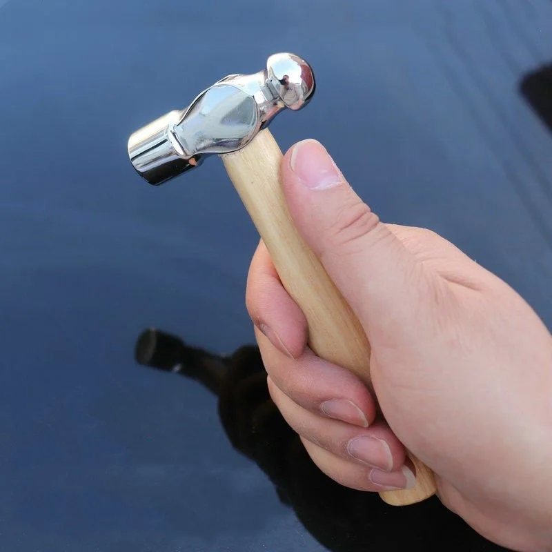 1pc Mini Hammer Smashing Walnut Round Head Wooden Handle Hammer Car Escape Tool Hand Hammer Multi Function Mini Hammer
