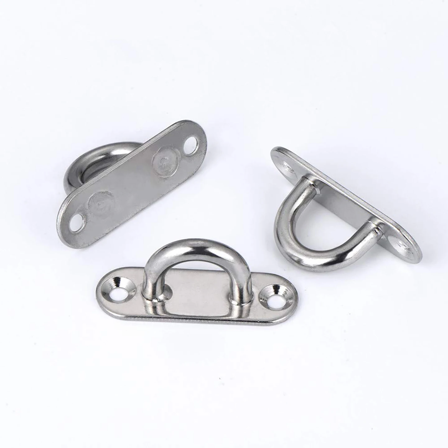 Picture 4: 6 M5 304 stainless steel rectangular eye pads and 6 climbing buckles, marine hardware staple rings for hanging hammocks, deck ro