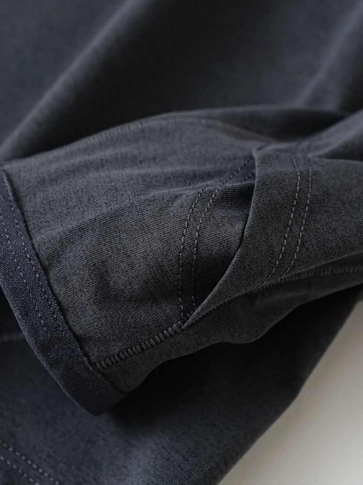 قميص رياضي رجالي جديد بأكمام طويلة وياقة مستديرة، سريع الجفاف ومرن وقابل للتنفس، تصميم عصري فضفاض #4