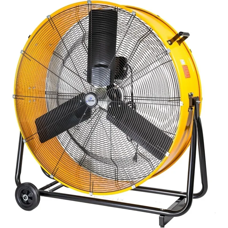 36 Inches 16000 CFM Heavy Duty High Velocity Floor Drum Fan with DC Brushless Motor, Stepless Speed Adjustment for