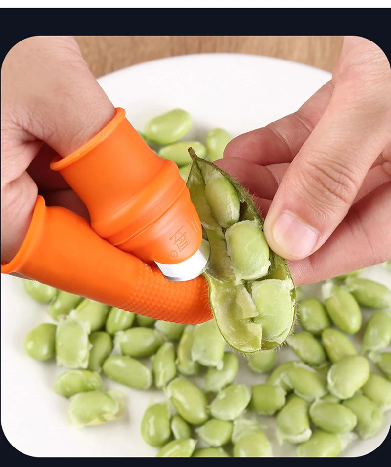 Finger Protector Silicone Thumb Knife Protector Gears Cutting Vegetable Harvesting Knife Pinching Plant Blade Scissors Gloves