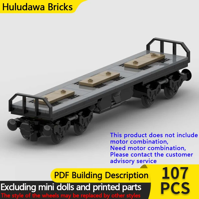 

City Car Model MOC Building Bricks Railroad Long Container Cart Modular Technology Gifts Holiday Assemble Children Toys Suit