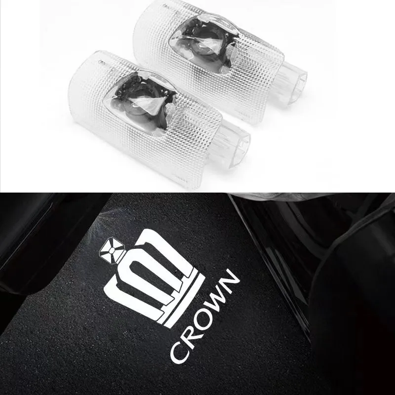 2pcs car led Door Welcome Lights Logo project Lamp Auto Accessories For Toyota Crown S170 S180 S200 S210 Royal Majesta Athlete