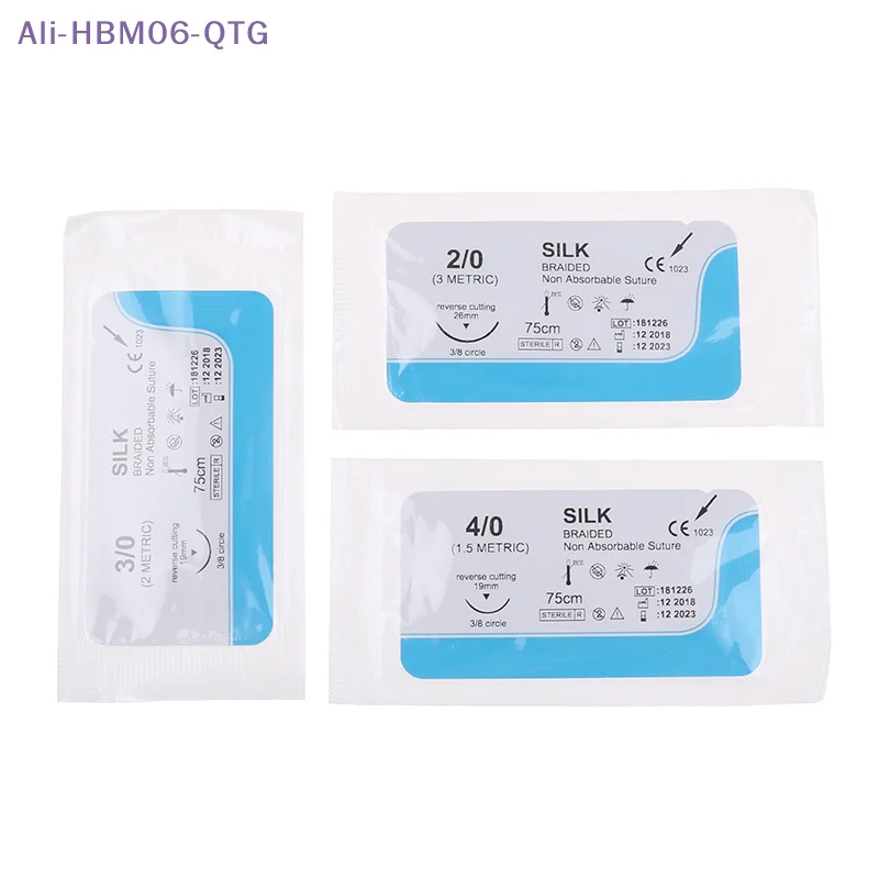 [New] NEW 12PCS Dental Surgical Needle Silk Thread  Suture Surgical Practice Kit Style: 2.0/3.0/4.0
