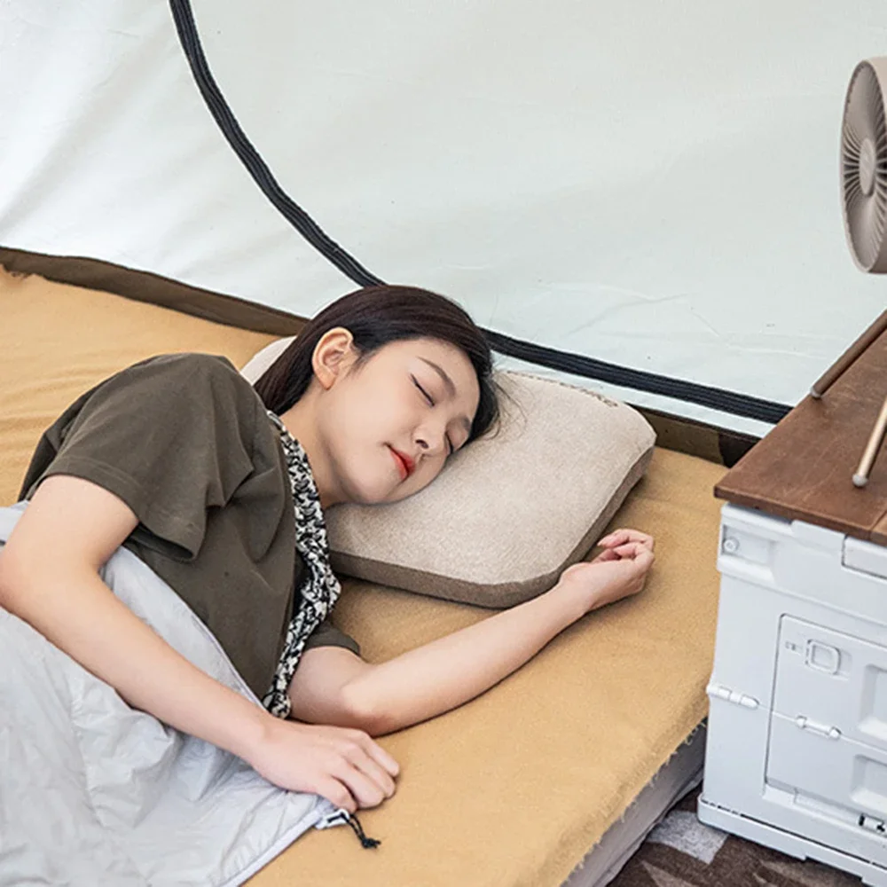 HIKEMAN Camping traagschuim kussen, ultralicht reiskussen, neksteunkussen, zachte ergonomische slaapkussens voor kamperen, auto, strand, kantoor (grijs
