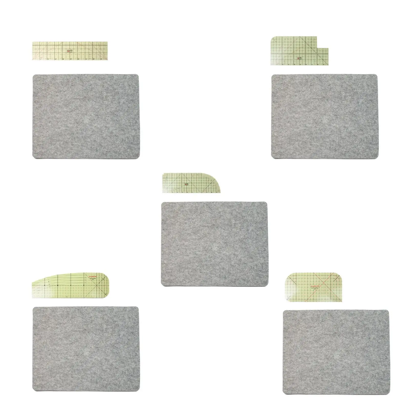 Felt Ironing Pad Hot Ironing Ruler Heat Resistant Countertop Ironing Mat for Embroidery DIY Crafts Cutting Quilting Projects