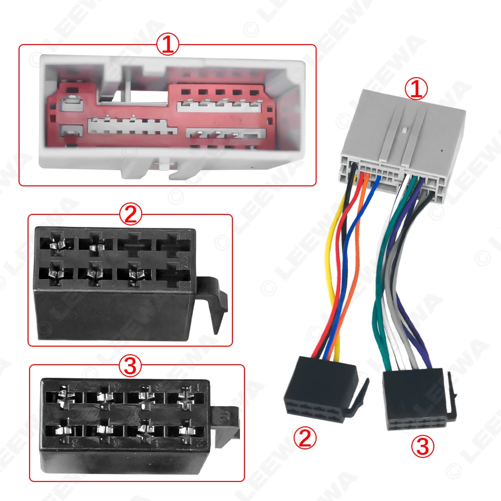 LEEWA ISO Radio Harness Adaptor For Ford Fiesta (Triple-Bar) Fusion & Land Rover Freelander