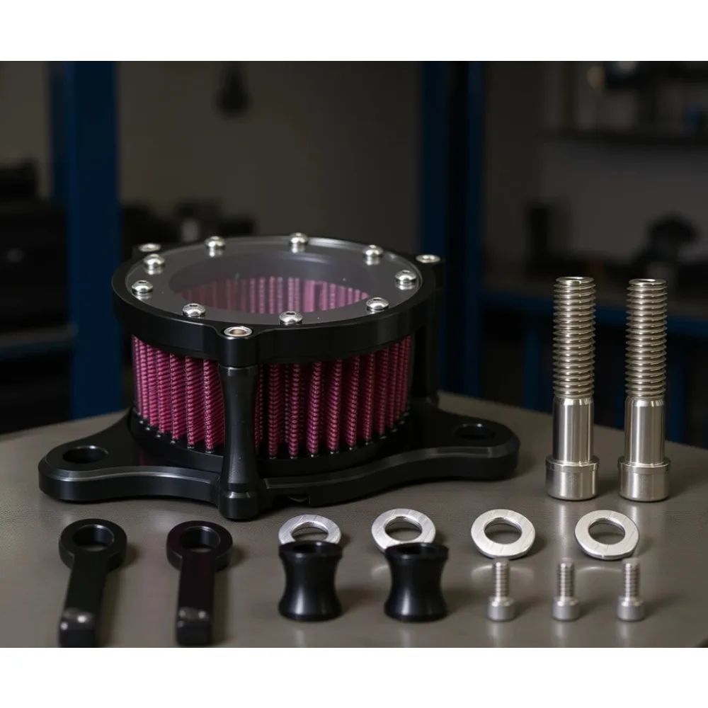 

Комплект системы воздушного фильтра для Harley XL883 XL1200 2004-2016, из алюминия с ЧПУ, моющийся