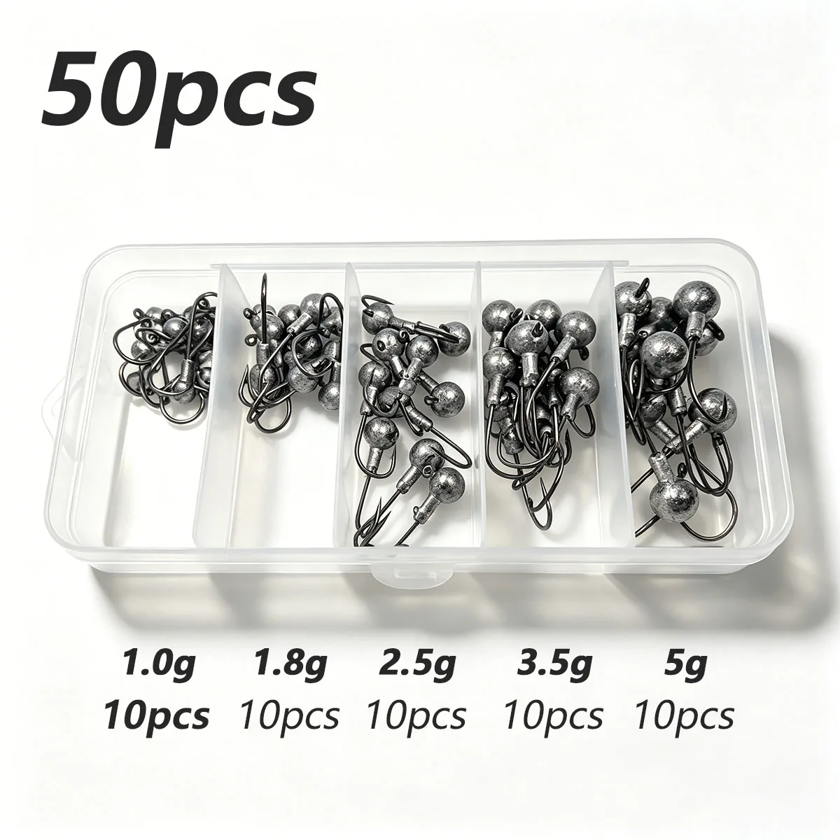 1g 1,8g 2,5g 3,5g 5g Angeljigköpfe, Rundkopf-Rigs Angelhaken für Weichköder und Crankbaits