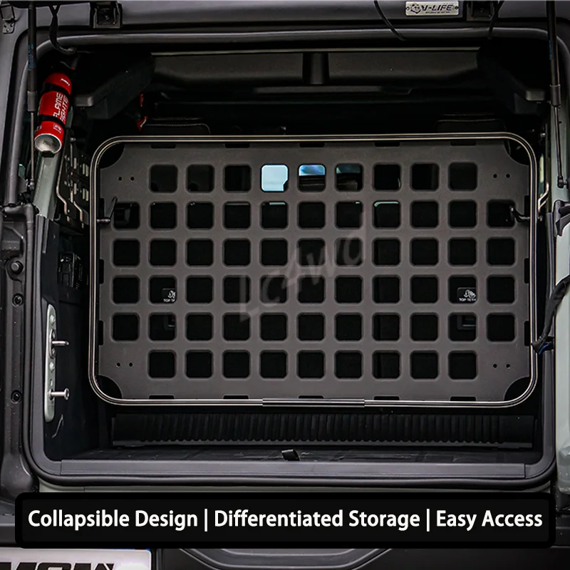 LC4WD Interior Accessories Aluminum Reversible Rear Trunk Cargo Rack Storage Bracket Luggage Carrier For Ford Bronco 2021-2025
