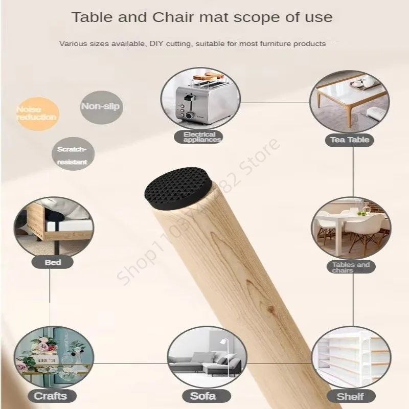 2-48Pc Self Adhesive Black Furniture Leg Feet Rug Felt Pads DIY Anti Slip Wearproof Mat Wood Floor Protectors Table Feet Pads view 6