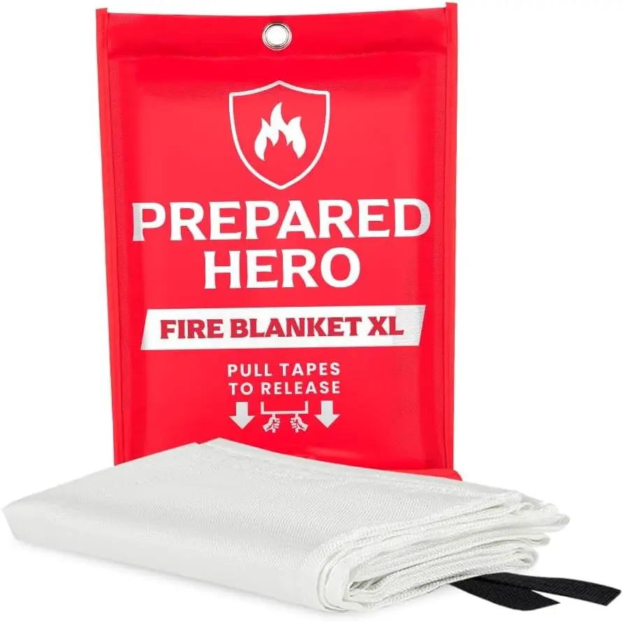 

Extra Large Fire Suppression Blanket, XL Fiberglass 47' x 71', Emergency Safety Tool for Home and Kitchen
