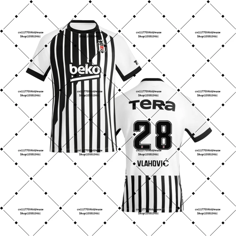 26-27 Dušan Vlahović 28 Trossard 19 Semih 90 Beşiktaş JK Mens Top Adult Dry-fit Breathable T-shirt Unisex Sports Football Jersey