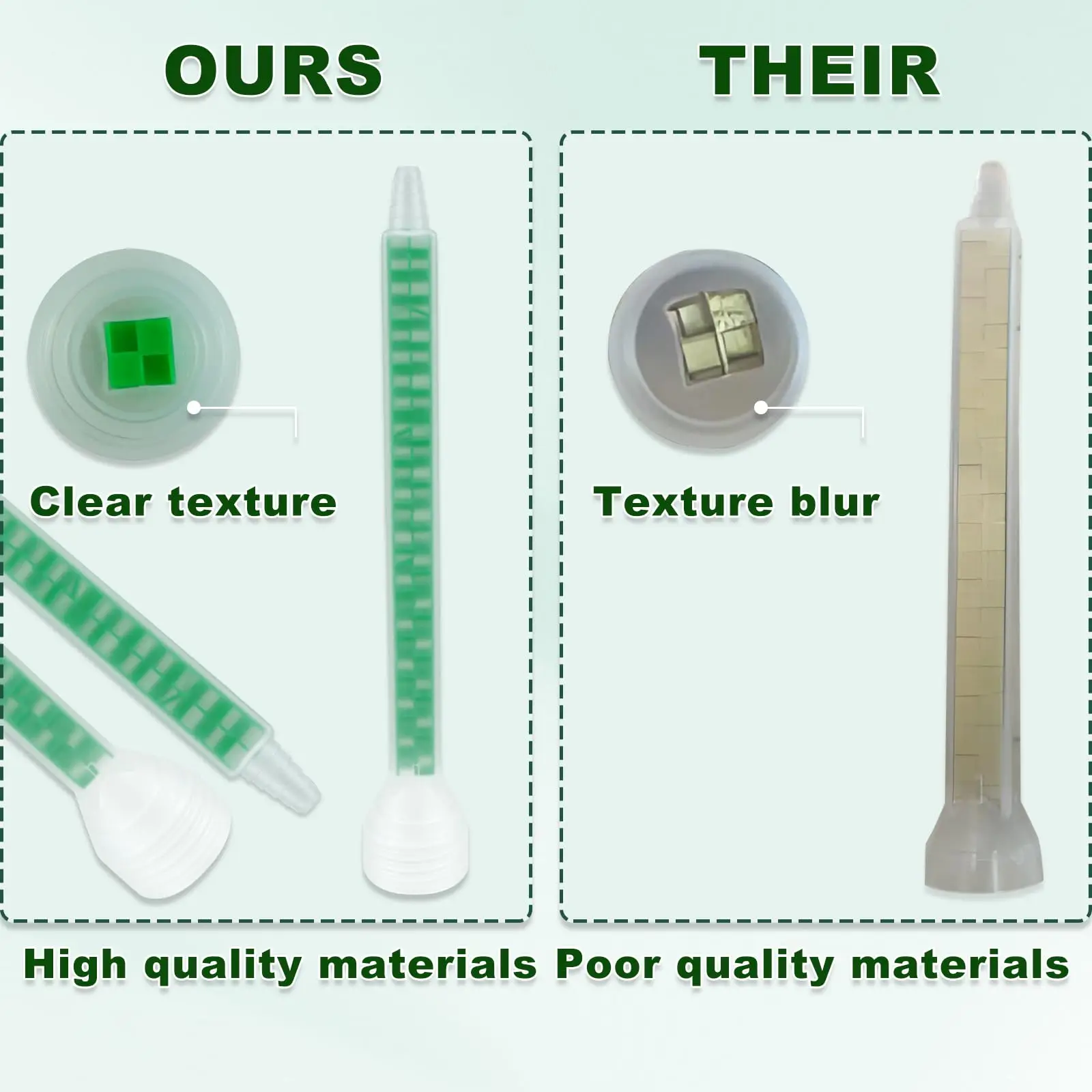 20pcs/50pcs/100pcs FMQ08-24 Mixing Tube Epoxy Resin Mixing Nozzle Square Static Mixing Nozzlefor AB Glue Gun Manual Applicator