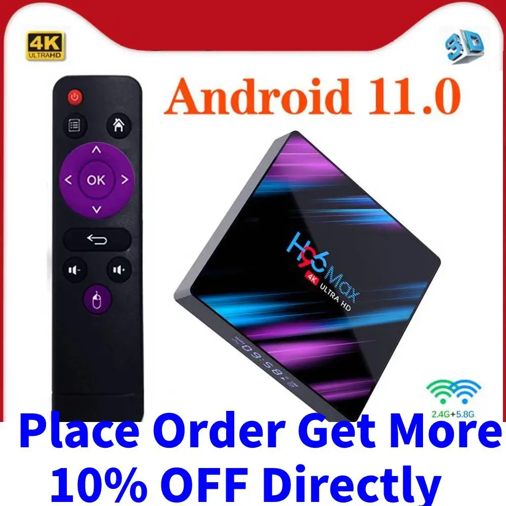 Android TV Box 4K 11.0 WiFi 4GB RAM