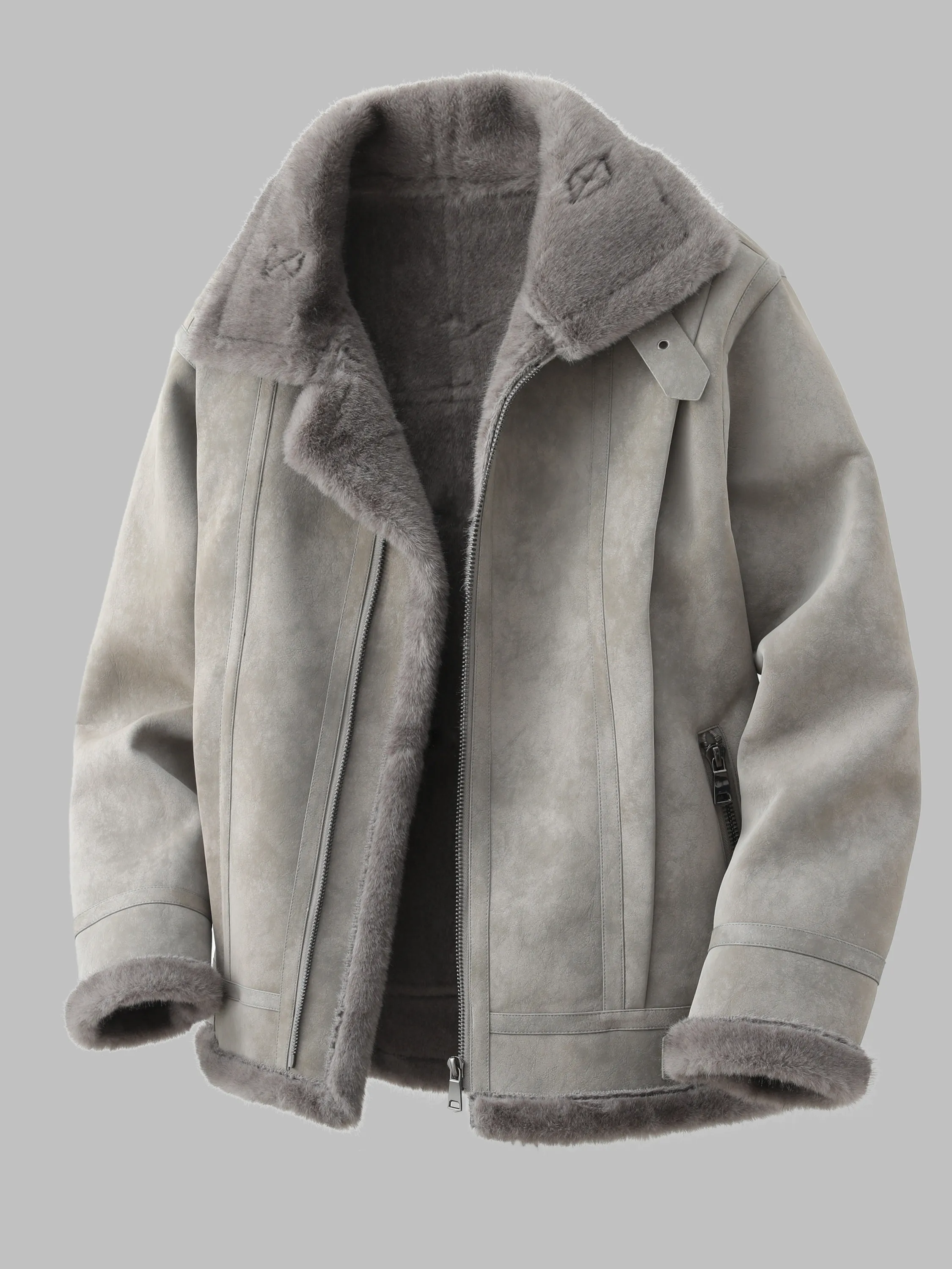 

Korean Sle Leather And Fur Collar Jaet Men's Workwear Trendy Zipper Jaet Autumn Winter Youth Thiened Men's ...