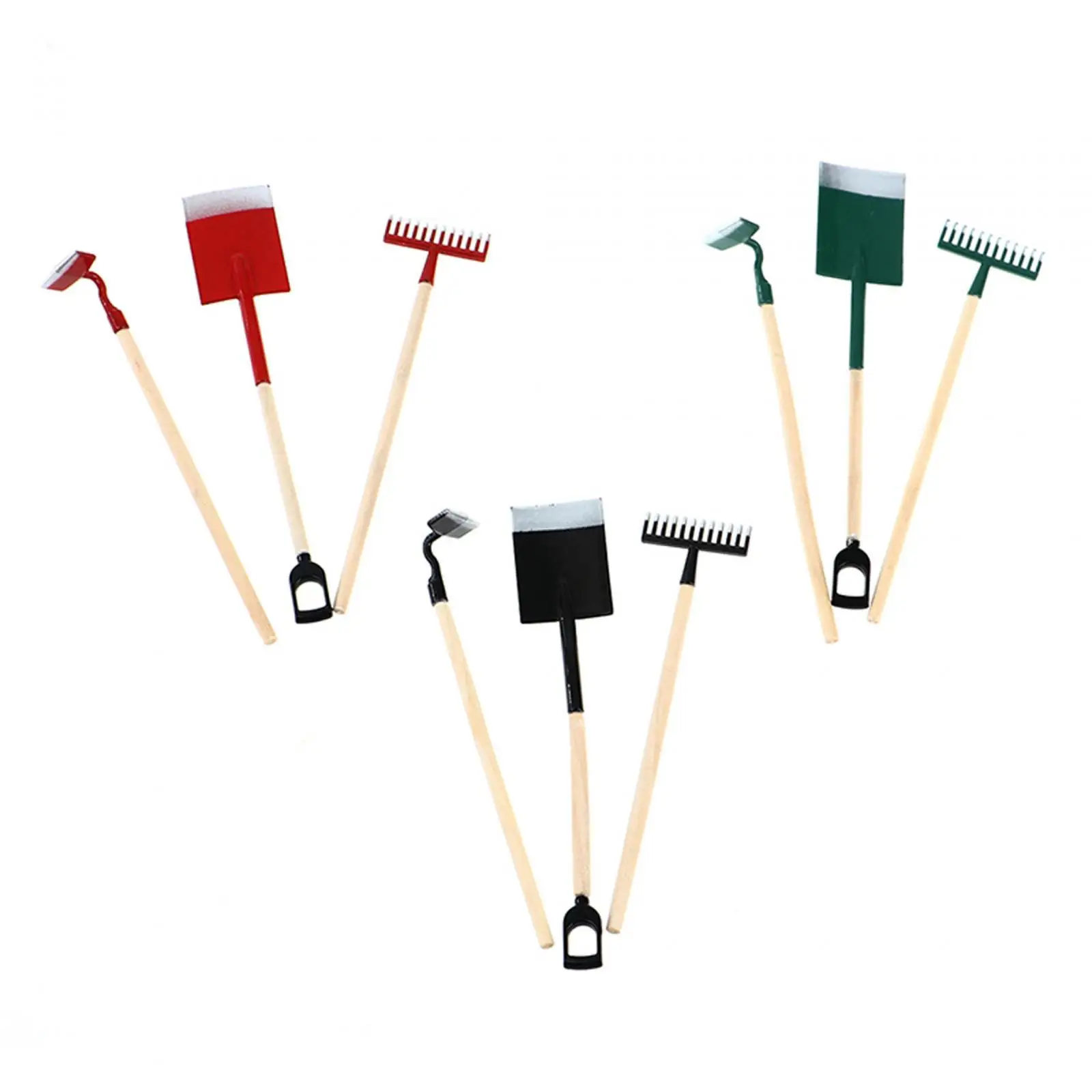 Outils de jardinage pour maison de poupée 1/12, 3 pièces, accessoires de jardin miniatures pour maison de poupée