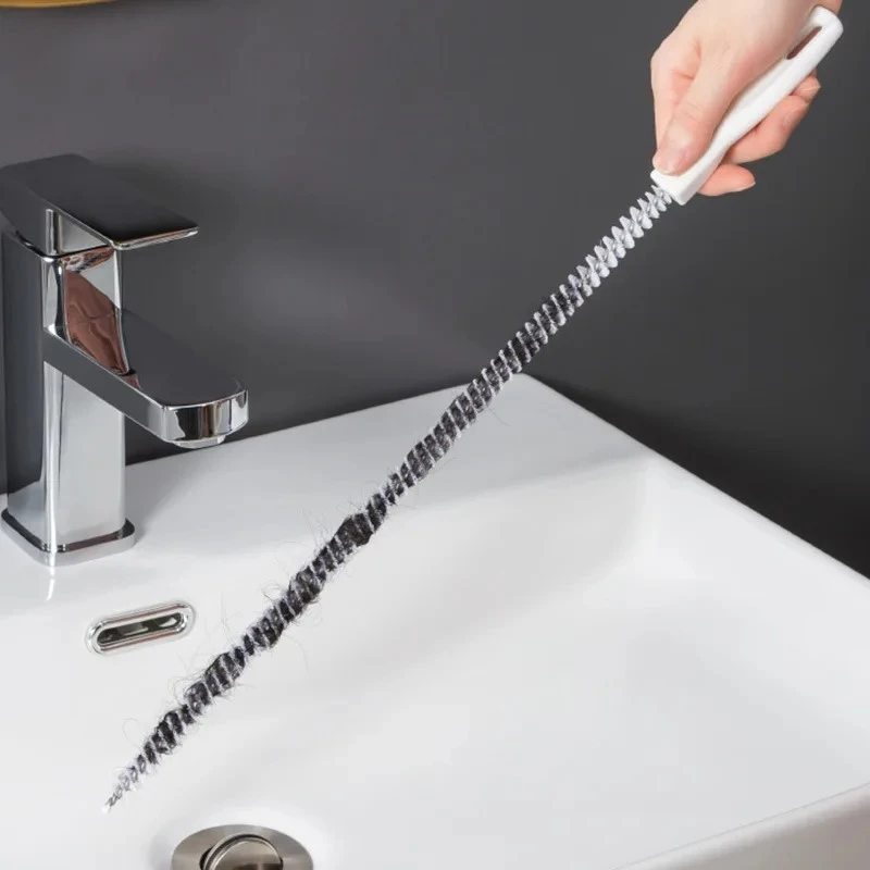 Pipe Dredging Brush Bathroom Hair Sewer Sink Cleaning Brush Drain Cleaner Kitchen Clog Plug Hole Remover Tool