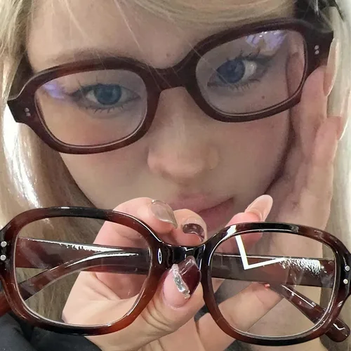 Gafas con montura cuadrada Y2K Vintage japonesas para mujeres y hombres, gafas de lectura de ordenador a la moda, gafas con bloqueo de luz azul