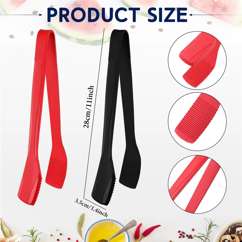 ABJO-2Pcs 11 Polegada pinças de cozinha de silicone para cozinhar com pontas de silicone torradas pinças de salada a