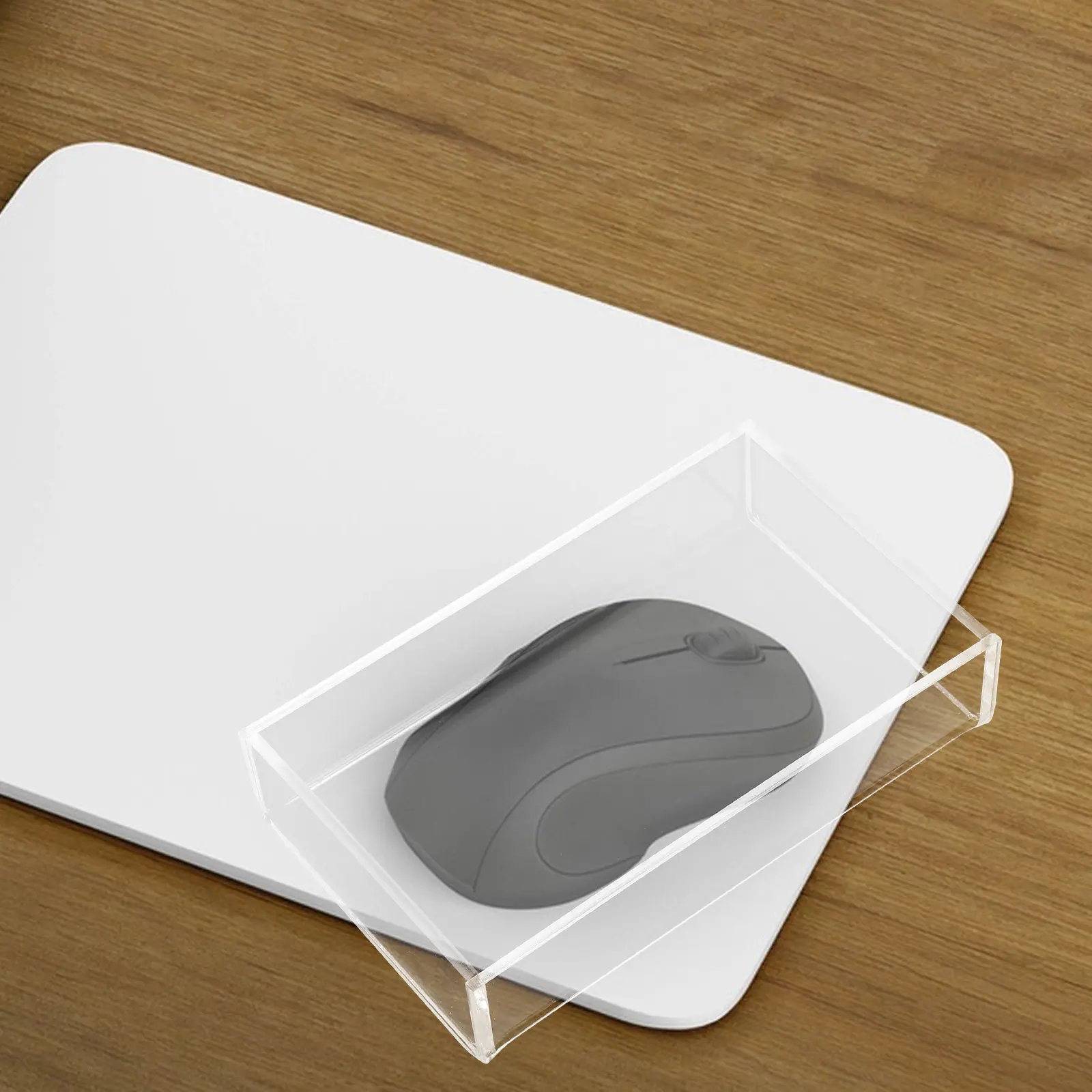 Transparent Acrylic Mouse Cover Waterproof Dustproof Protective Case for All Mice Desktop Laptop Gaming Office Home Mouse Sleeve