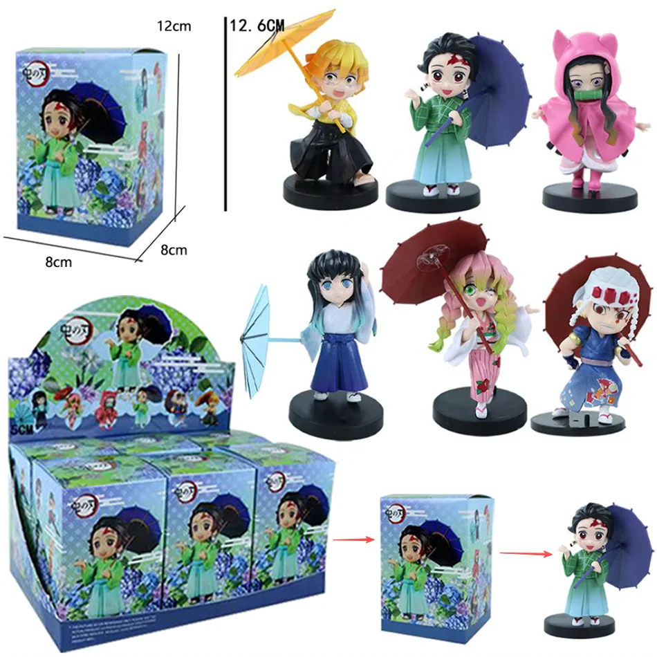2026 Hot Demon Slayer Plum Rain Serie Box Kamado Tanjirou Agatsuma Zenitsu Kamado Nezuko Hashibira Inosuk Anime Figure