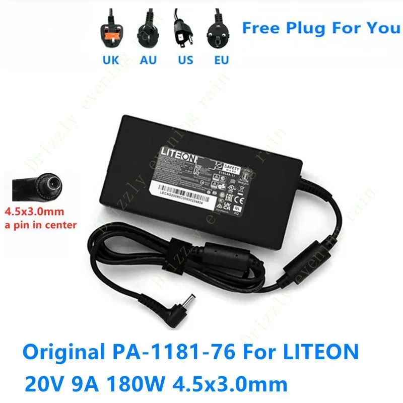 Original AC adapter charger for LiteOn 20V 9A 180W 4.5x3.0mm PA-1181-76 laptop power supply