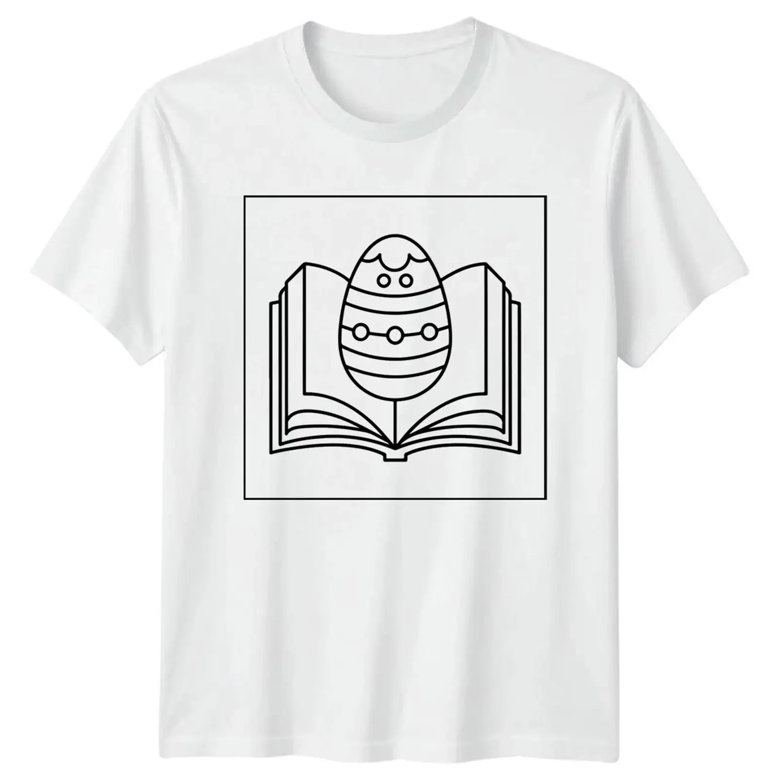Osterei Buch Design Urlaub Herren T-Shirt Damen Grafik Vintage Washed Streetwear Top für den Alltag Leicht dehnbar