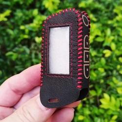 High Quality Genuine Leather Car Key Case For Starline A93 A63 Russian Version Two Way Car Alarm LCD Remote Controller Fob Cover