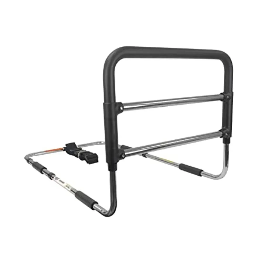 Height Adjustable Hand Bed Rail with Attached Securing Strap for Greater Stability and Safety for Adults Seniors and The Elderl