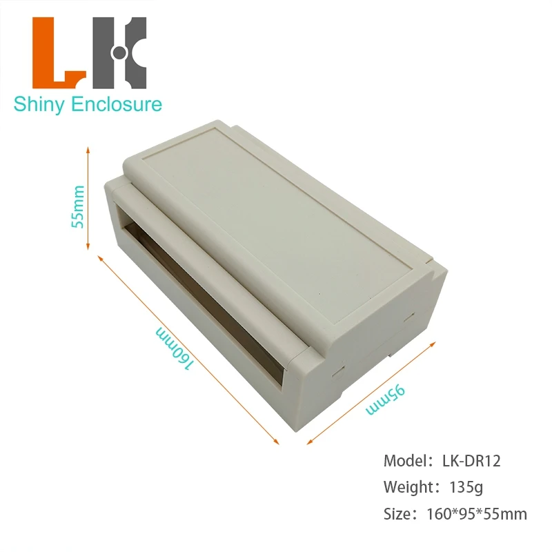 LK-DR12 China Manufacture Shenzhen Control Din Rail Abs Plastic Enclosure Electronic Project Box Case Housing 160x95x55mm