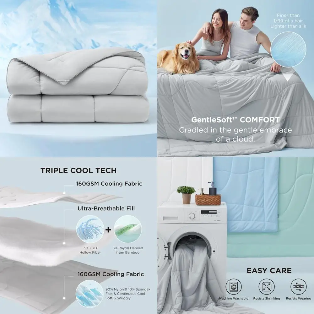 لحاف تبريد بحجم كال كينج - بطانية خفيفة الوزن على الوجهين للنوم الصيفي، مثالية للنوم الساخن #1
