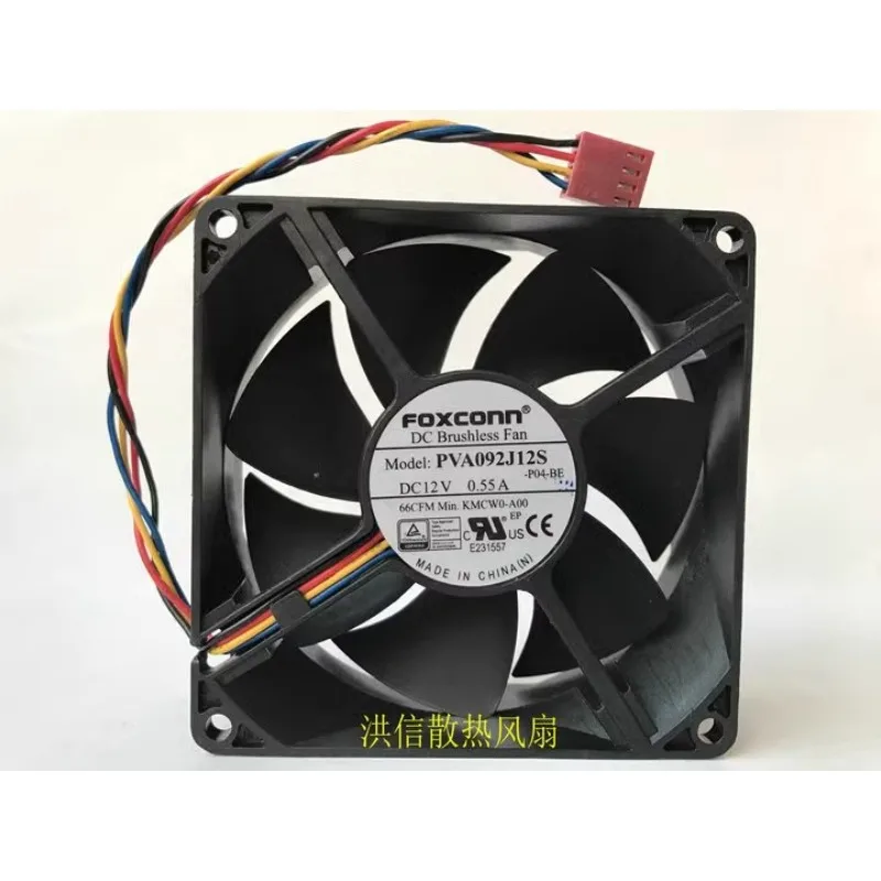 Original New Fan for FOXCONN PVA092J12S DC12V 0.55A PWM Intelligent Speed Control Fan 92*92*32MM