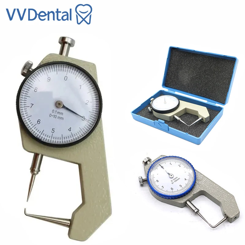 VVDental Dental Thickness Gauge Mechanic Machine Calipers With Watch For Dentistry Lab Round Table Measuring Ruler Dentist Measu