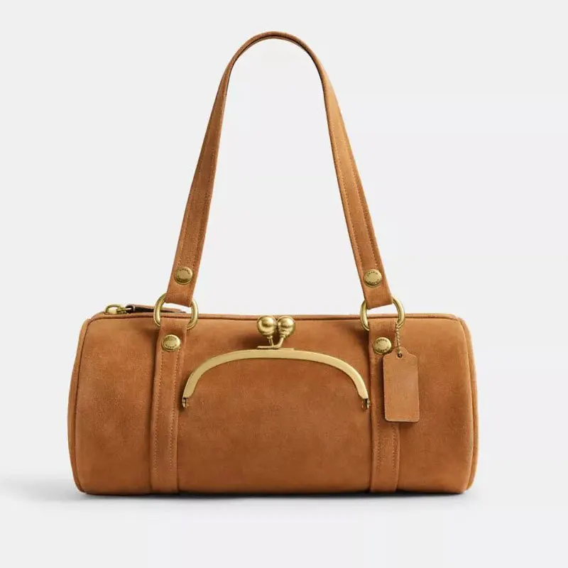 Retro Suede Pillow Bag Women's New Versatile round Cylinder Bag Luxury Handbag Crossbody Shoulder Bag