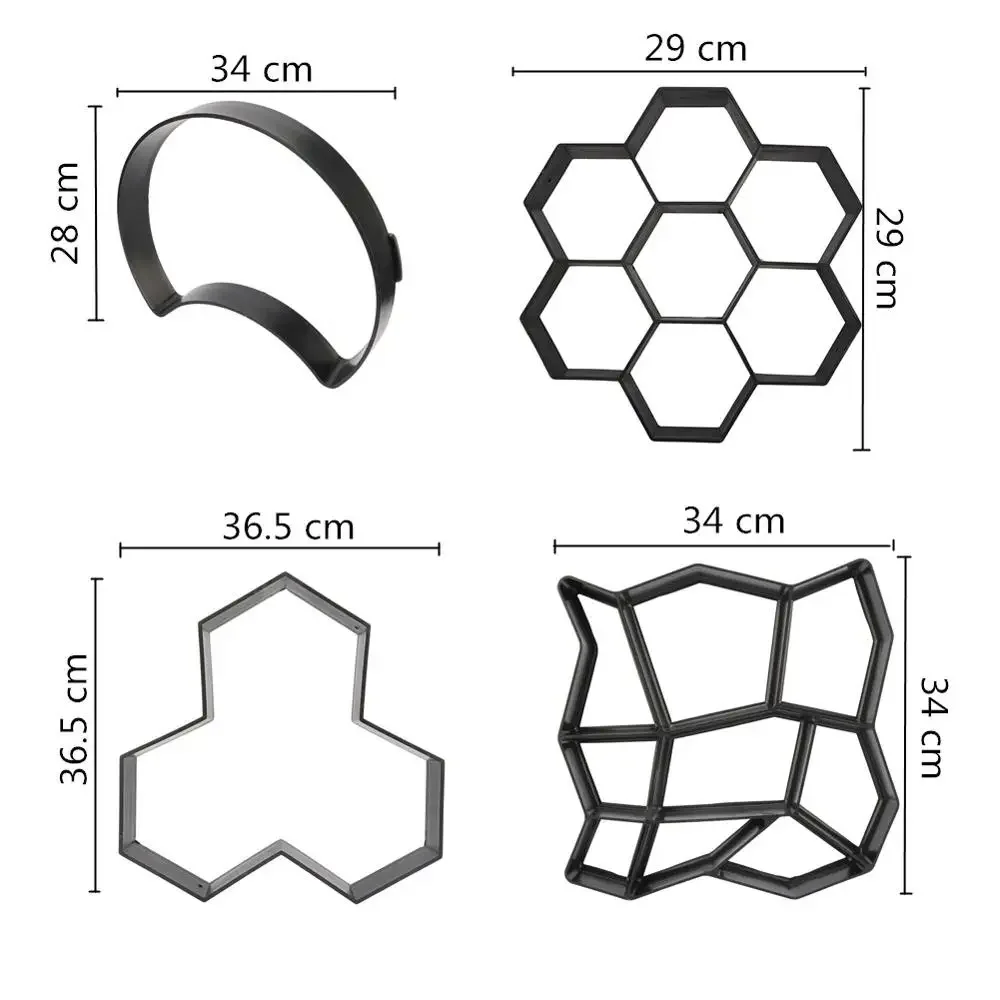 Paving Cement Brick Concrete Plastic Reusable Mold Manually Pavement Walk Decorative Stone Road Garden Path Building Tool