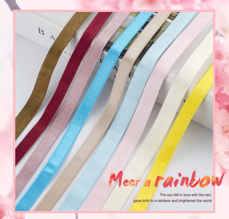 Meetee 5/10/20Meters 10mm Width Colored Elastic Bands Underwear Shoulder Strap Bra Nylon Webbing DIY Garment Sewing Accessories