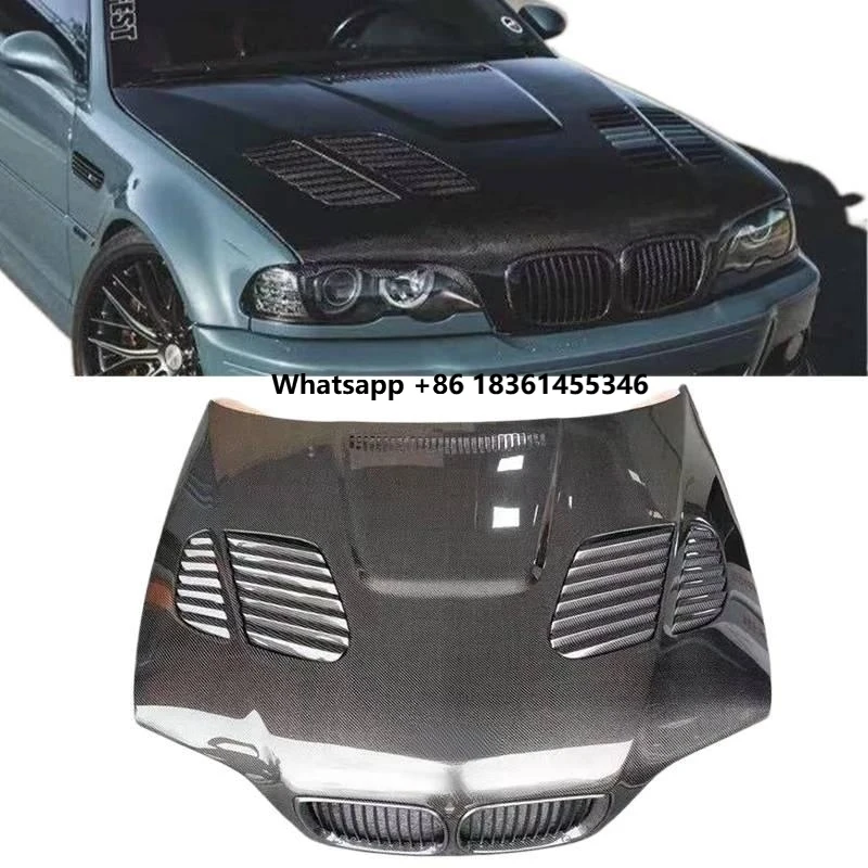 

For E46 Lightweight Racing Performance Upgrade Carbon Fiber Vented Engine Hood GTR Style 320i 323i 325i 328i 330i