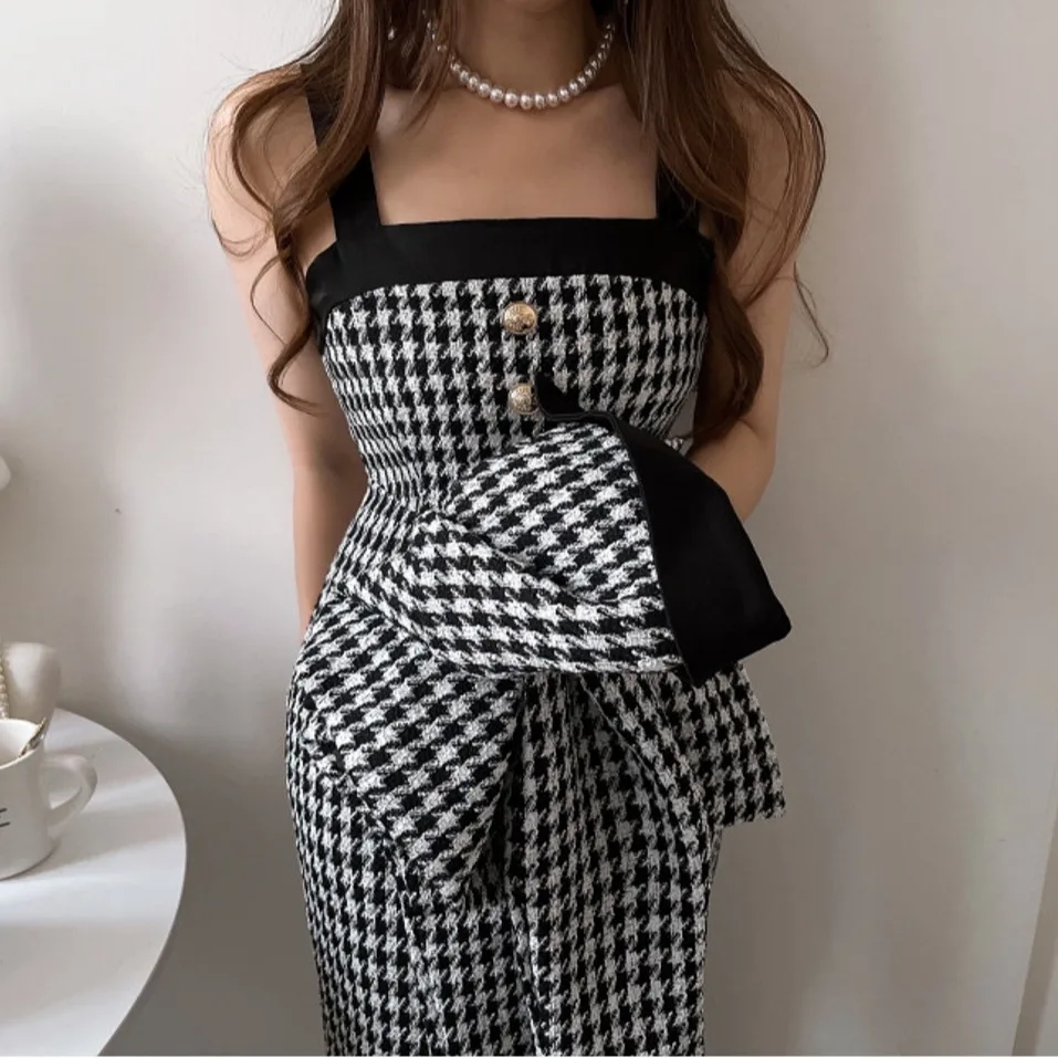 Chic automne Vintage ort sur mesure manteau et jupe ensemble femmes Plaid coupe ajustée Dr tenue coréenne Sle printemps automne hiver