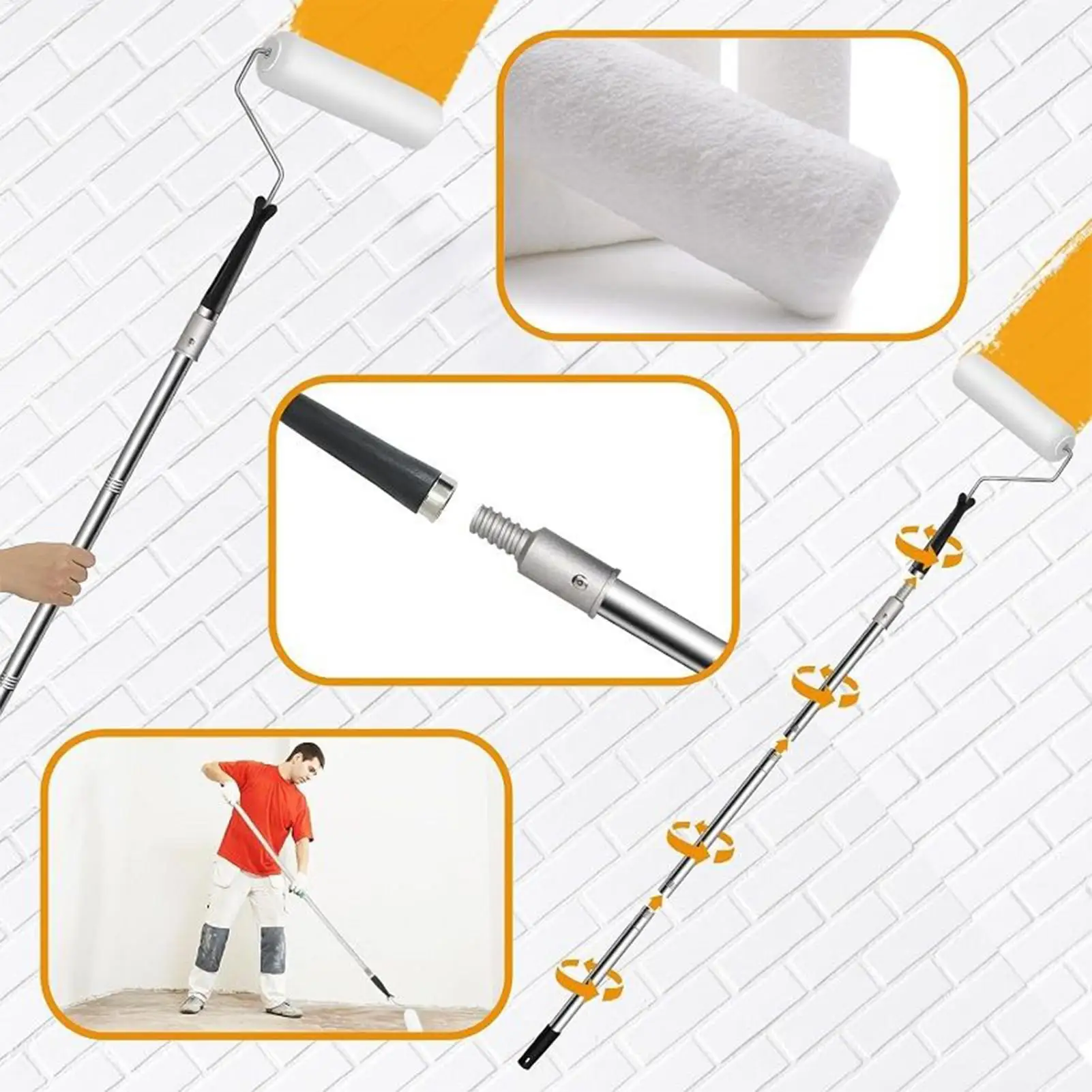 

Валик для рисования, валик для рисования, кисть, принадлежности для рисования стен, 9-дюймовый выдвижной набор инструментов для масляных латексных пятен, обустройство дома