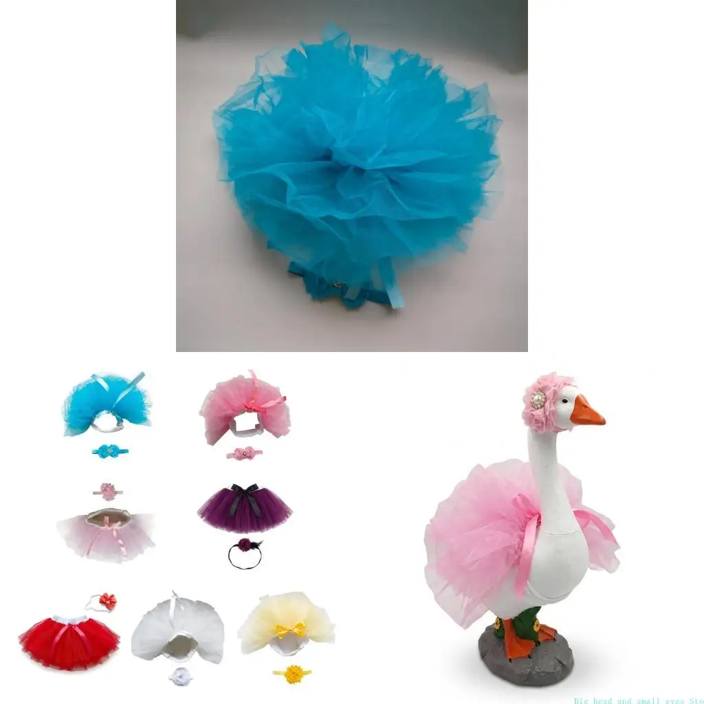 581C Tulle Outfit Set for Yard Bird Display with Matching Head Accessory