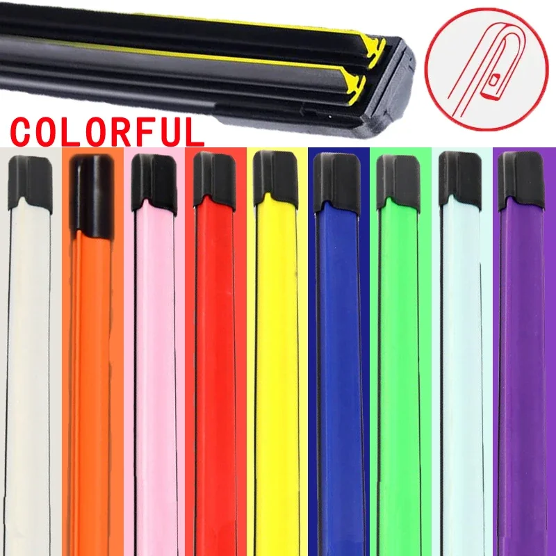 

Colorful U J Hook Car Windshield Wiper blades Universal Soft Double layer Rubber Frameless Bracketless 16" 19" 20" 22" 24"26"